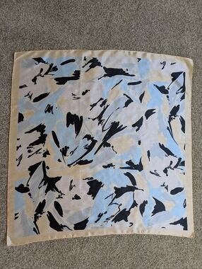 Abstract Peach Silk Square Silk Scarf